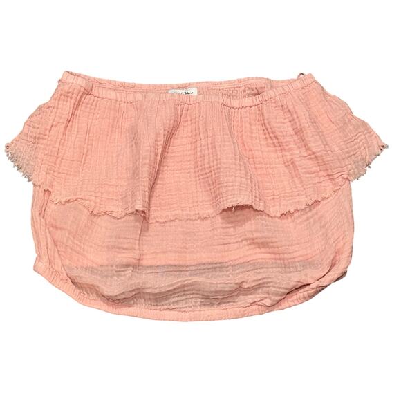 Evereve Michael Stars Fleur Cotton Gauze Tube Top in Soft Pink - size Large - Picture 2 of 6